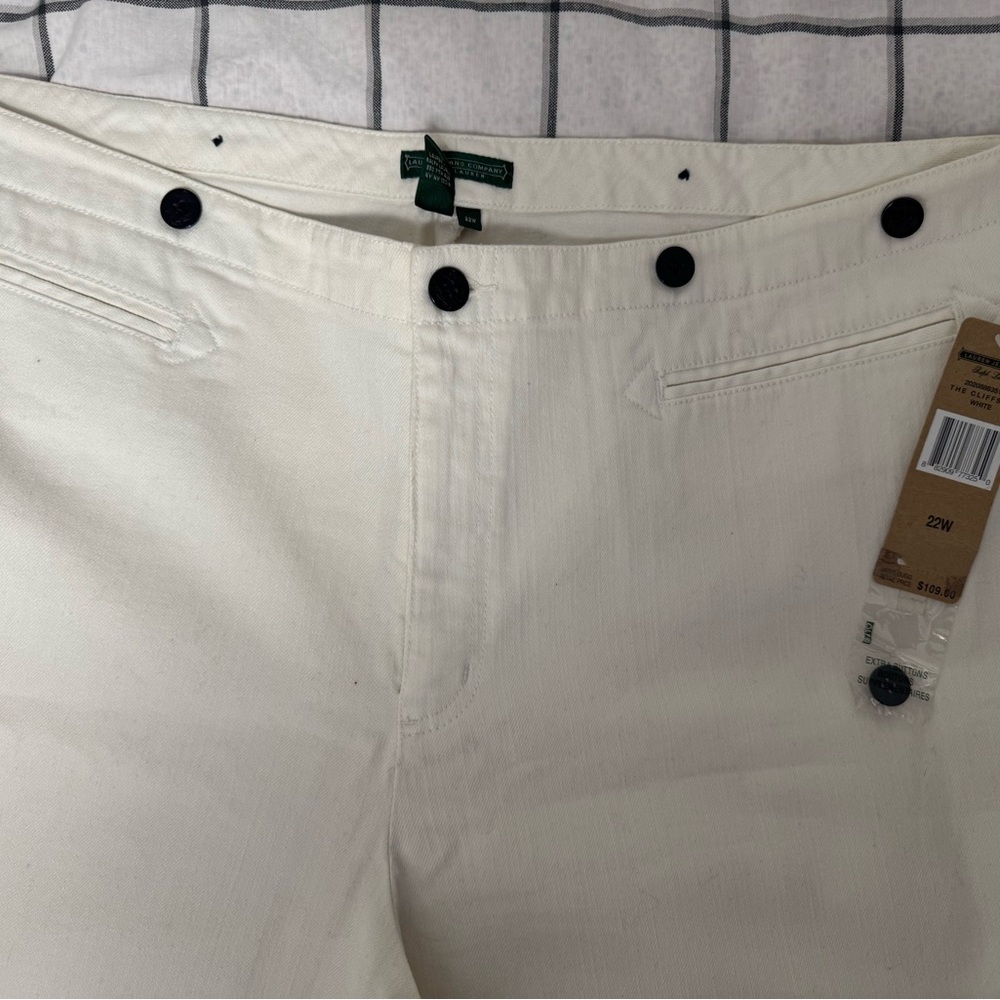 Ralph Lauren Cream Button-Front Jeans